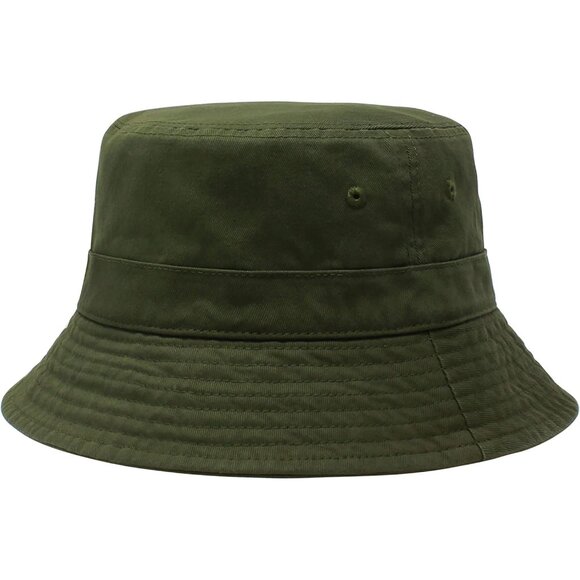 EVERYDAY Cotton Style Bucket Hat Unisex Trendy - Army Green - Picture 1 of 6
